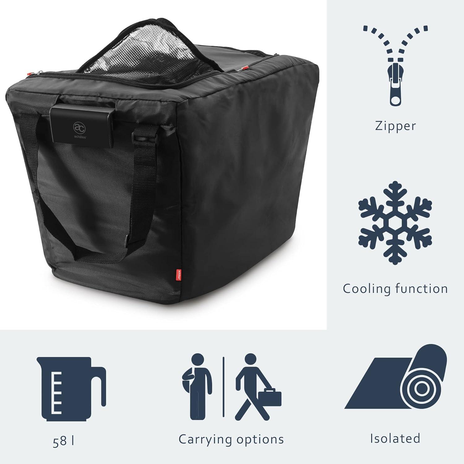 image:imageachilles sac isotherme suspendre sac pliable pour caddie thermique glacire grande bote thermique sac provisions pour tous les caddies courants 54x35x39cm noir