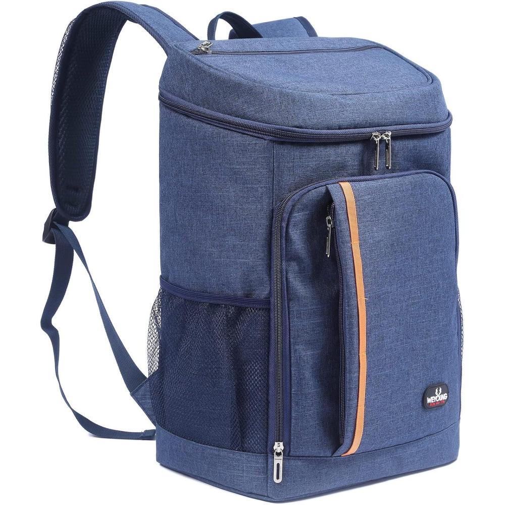 image:image28L Sac Dos Isotherme Glacire Sac Isotherme Portable Cooler Backpack Bag pour Hommes Femmes pour Djeuner Plage Camping BBQ Travail Ecole PiqueNiqueBleu