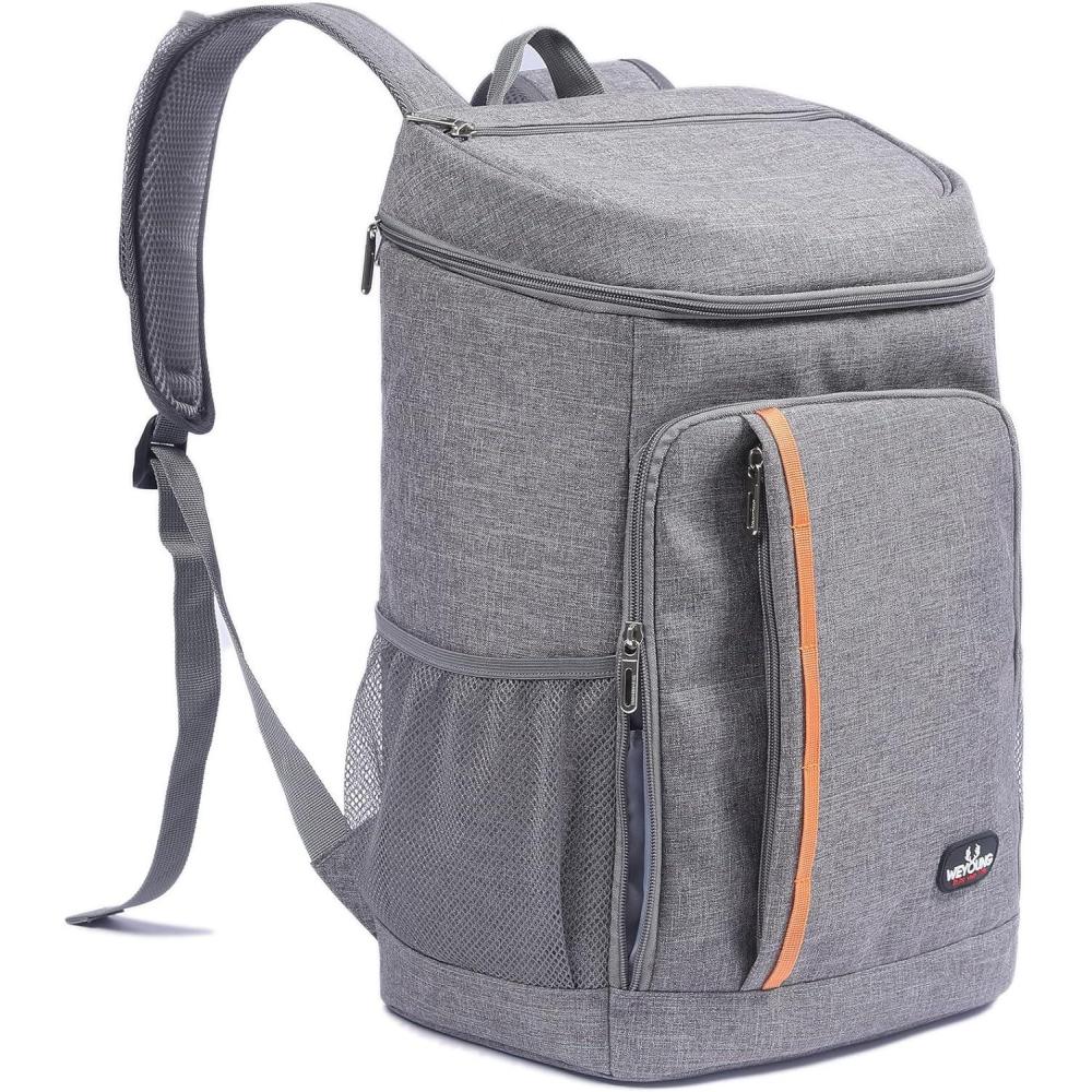 image:image28L Sac Dos Isotherme Glacire Sac Isotherme Portable Cooler Backpack Bag pour Hommes Femmes pour Djeuner Plage Camping BBQ Travail Ecole PiqueNiqueGris
