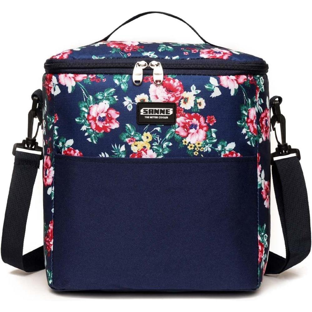image:imageFemme Sac Isotherme Rutilisable Lunch Tote isol Lunch Box pour Les Enfants Fille Sac Isotherme Repas Portable avec bandoulire rglable pour Voyage Camping PiqueNique Travail Boulot11l Blue