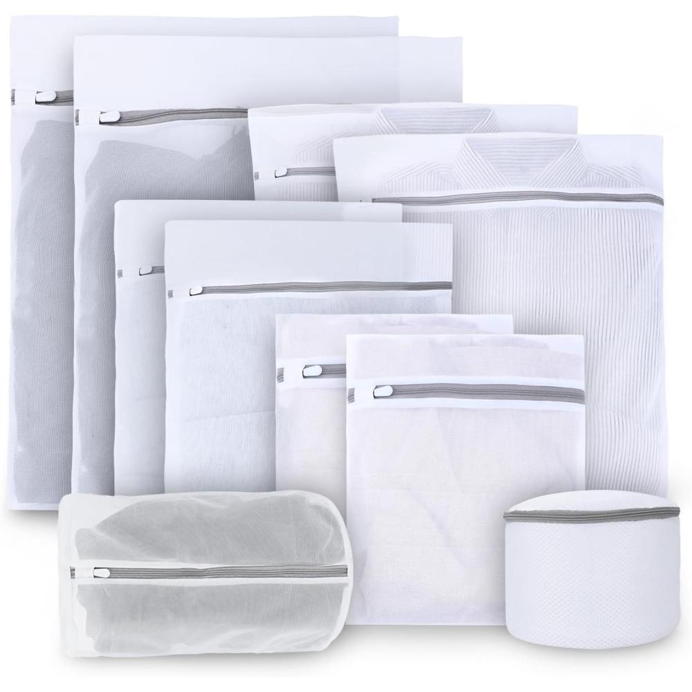 image:imageFilet linge Sac de lavage stable avec fermeture clair en maille Lot de 10 sacs de lavage pour machine laver Idal pour linge dlicat sousvtements chaussettes soutiensgorge
