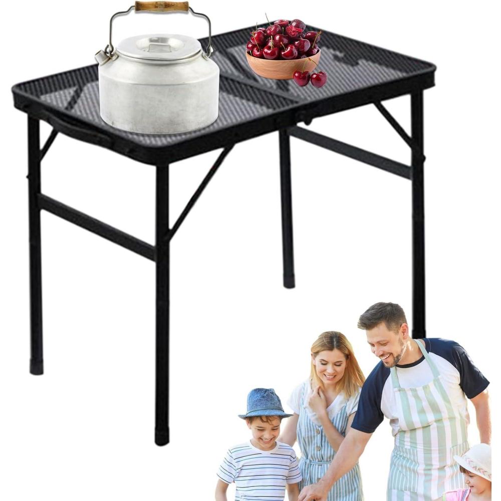 image:imageGenrico Table pliante pour camping Fournitures de camping pour table de piquenique pliable Accessoires BBQ portables rsistants et quipement dextrieur avec hauteur rglable pour la plage et