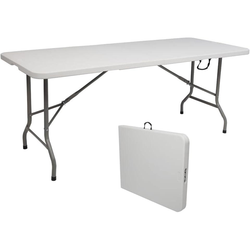 image:imageLEADZM Table de Camping86x86x74 cmPliante Table de JardinCadres en AcierPiqueNiqueBarbecueIntrieur Extrieur183x76x73cm