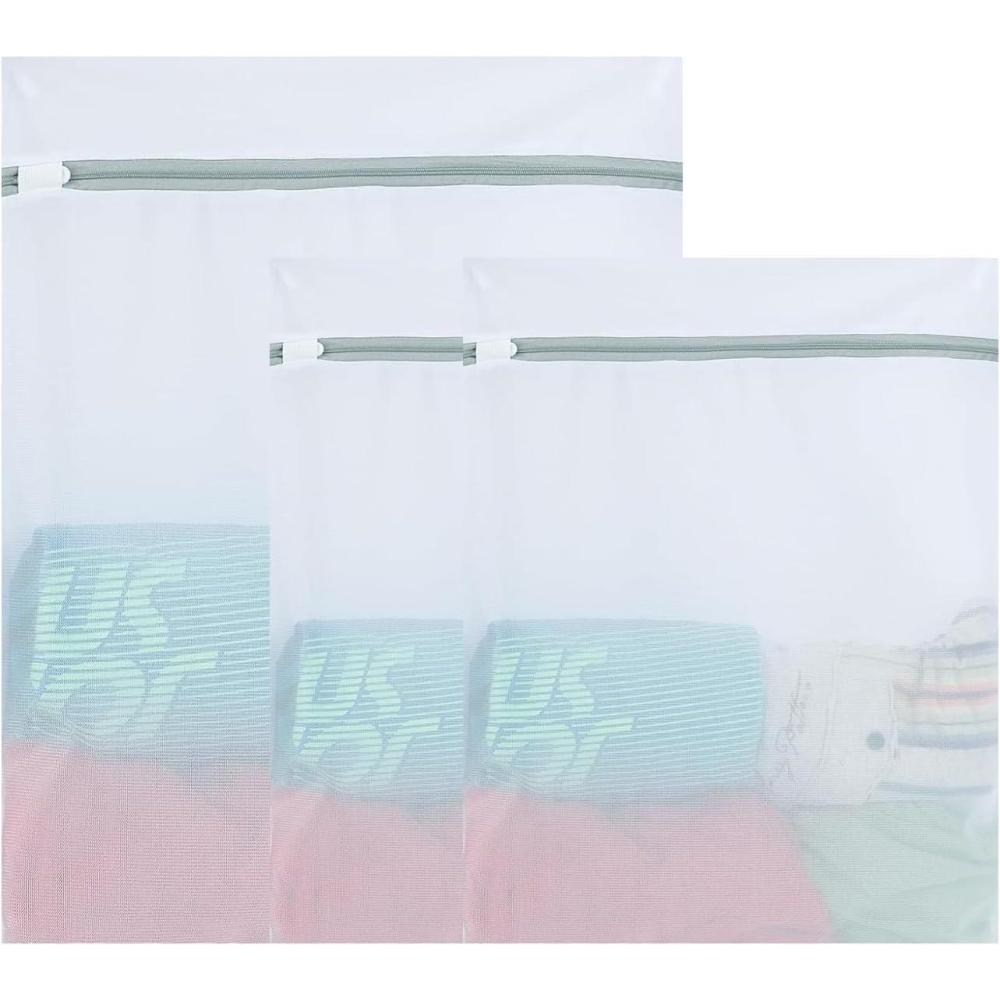 image:imageLot de 3 sacs linge dlicats en maille Petit filet linge pour linge dlicat Sac linge Rutilisables pour Vtements pour Manteau Drap de Lit Lingerie Sac linge
