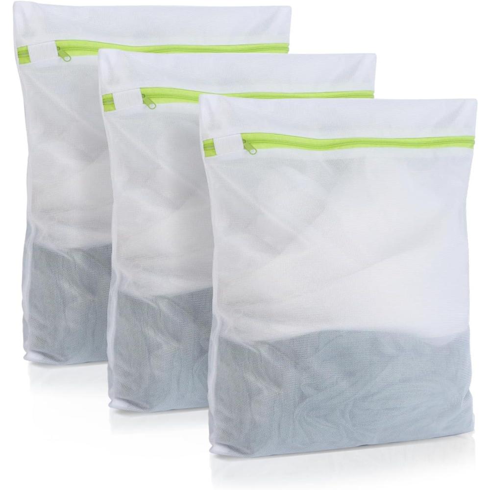 image:imageLot de 3 sacs linge pour machine laver 50 x 60 cm grands sacs linge avec fermeture clair verte sacs linge pour vestes draps manteaux chaussures