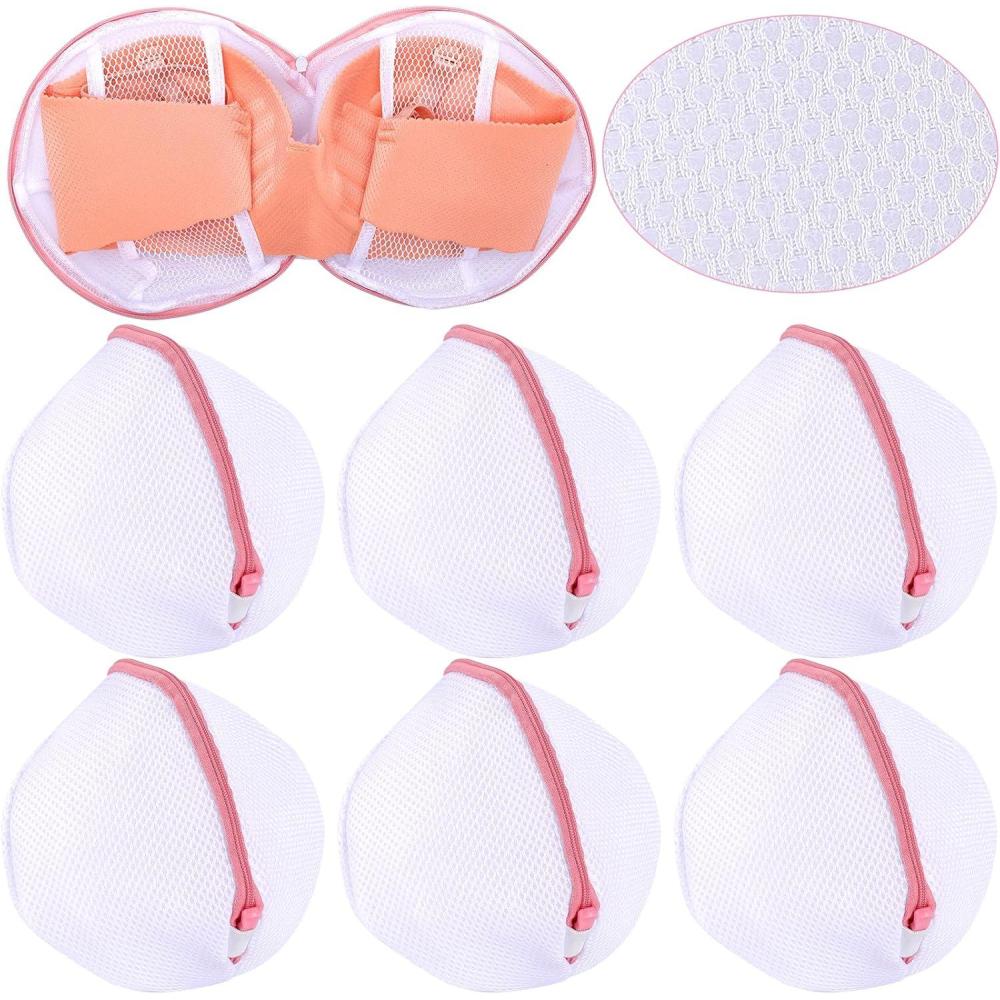 image:imageLot de 6 filets linge pour machine laver sacs de lavage en maille avec fermeture clair sacs de lavage pour soutiengorge linge chaussettes lingerie vtements de bb