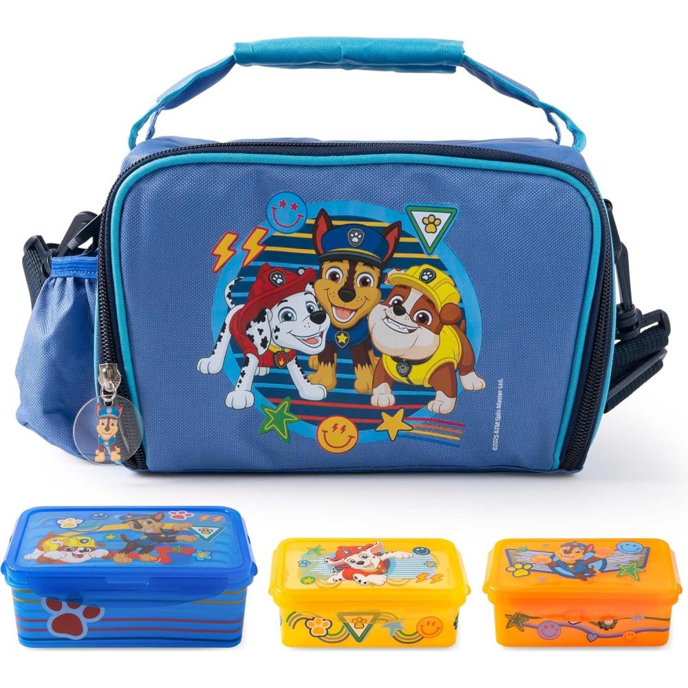image:imagepos Paw Patrol Sac isotherme pour enfant 17 l Mini glacire avec 3 botes goter Parfait pour les dplacements la plage la maternelle ou lcole bleuBleu