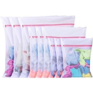 10 Pièces Filet Linge Machine à Laver, Sac à Linge Sacs à Linge avec Fermeture Éclair Grands Sacs à Linge en Maille pour Chemises Soutiens-Gorge Chaussettes(3 Tailles)