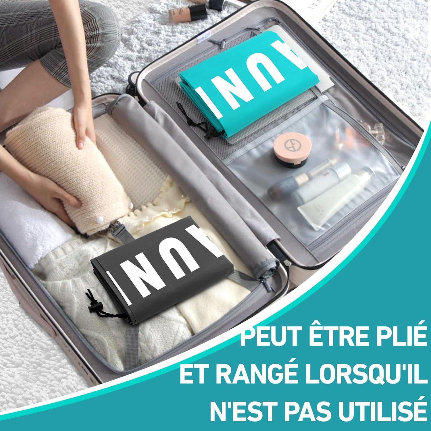image:image2 Pices Pliable Sac Linge Sale Voyage 91 61cm Portable Large Sac A Linge Sale voyageNoir et Bleu
