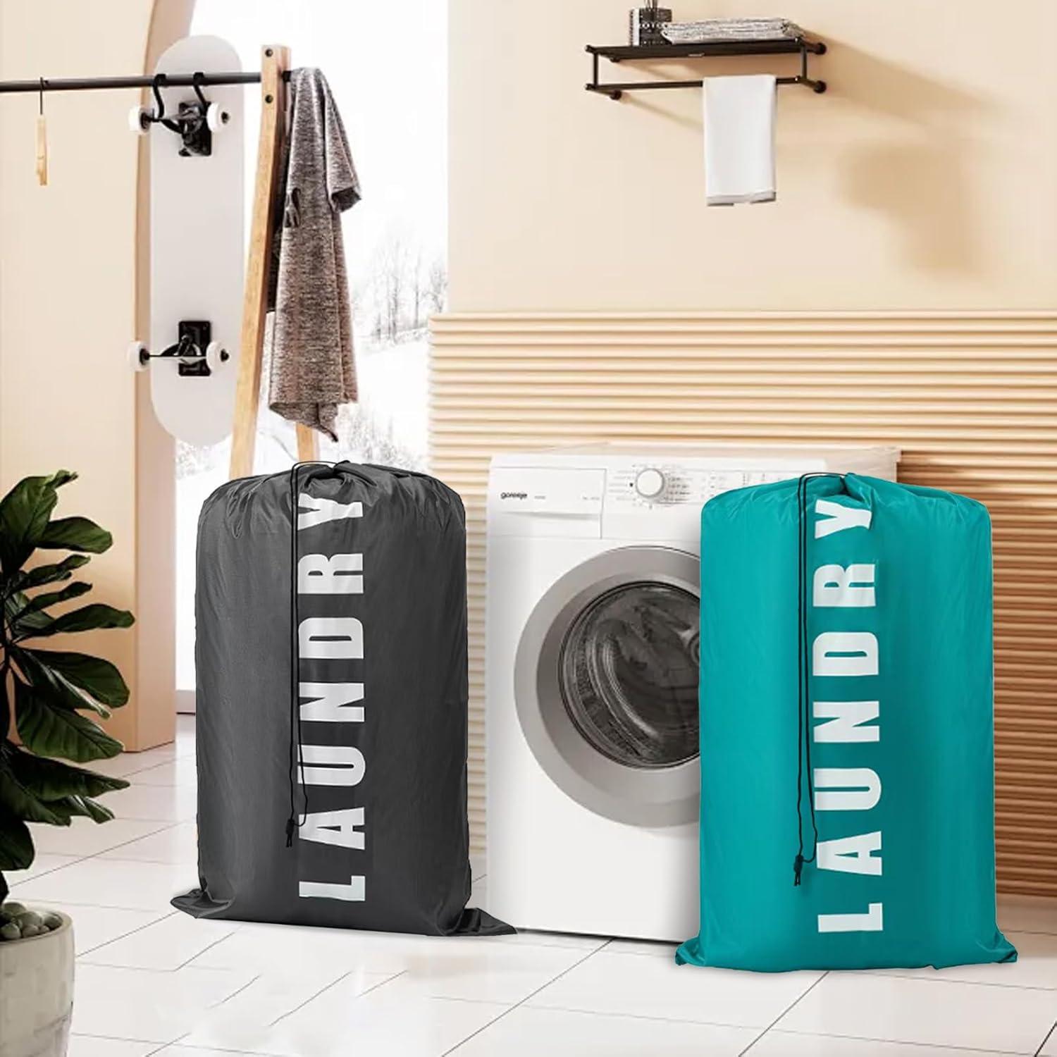 image:image3PCS Sac Linge Sale Voyage Grand Sac Linge Sale en Tissu Sac Portable pour Vtement avec Cordon de Serrage Sacoche Linge Pliable pour Maison Htel Dortoir