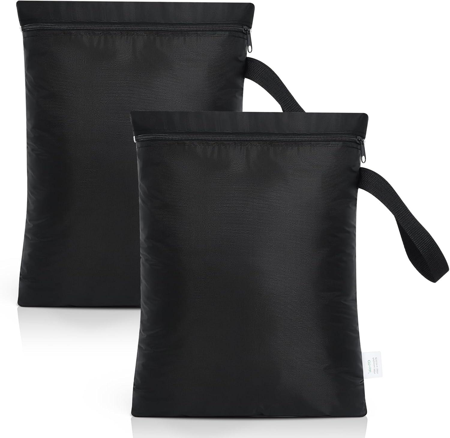 image:imageOTraki Sac Linge Sale Voyage 50x60cm Sac Linge Sale Wet Bag Sac de Rangement Sacs Maillot mouill Impermable pour Sport Maillots de Bain Natation Plage Gym NoirNoir