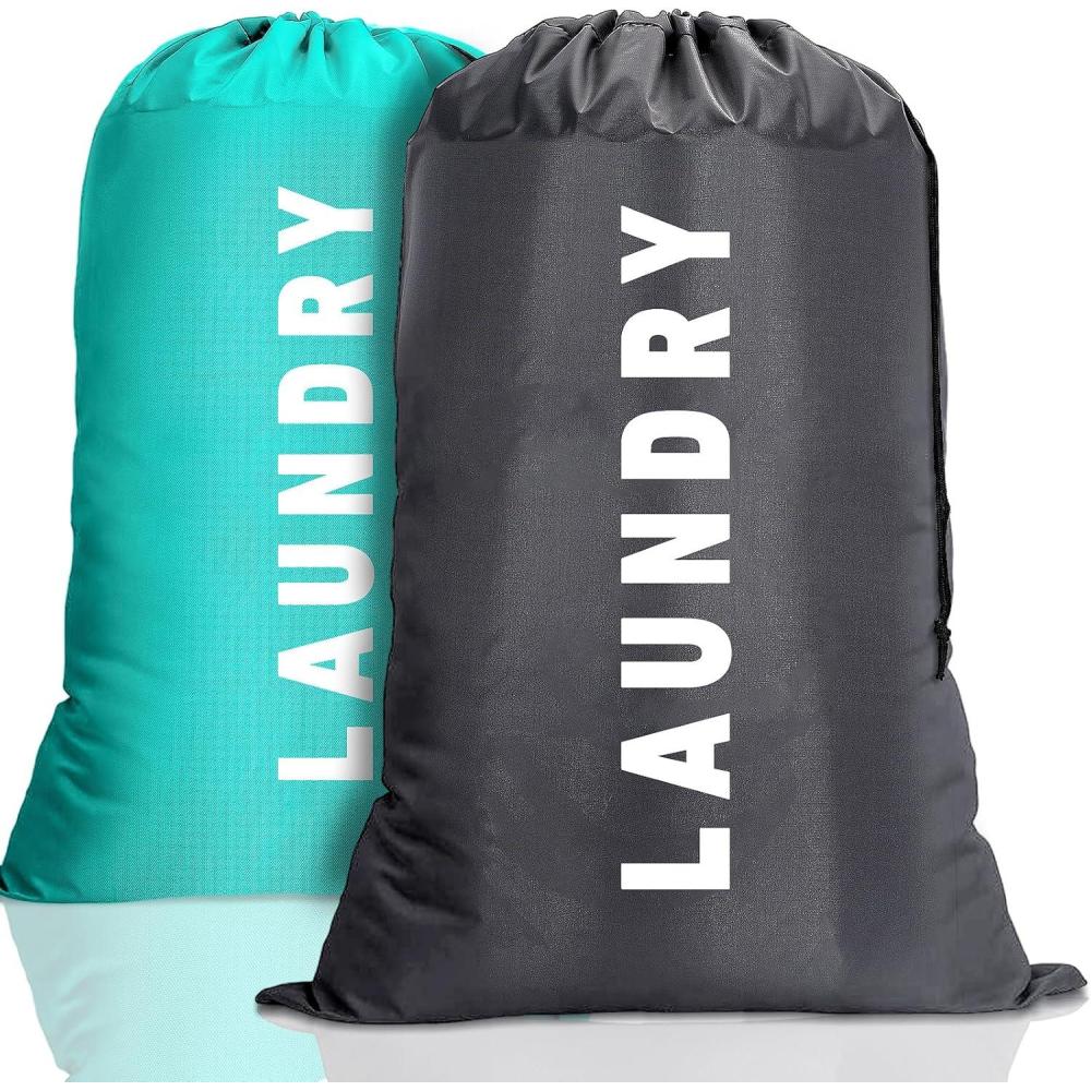 image:image2 Pices Pliable Sac Linge Sale Voyage 91 61cm Portable Large Sac A Linge Sale voyageNoir et Bleu