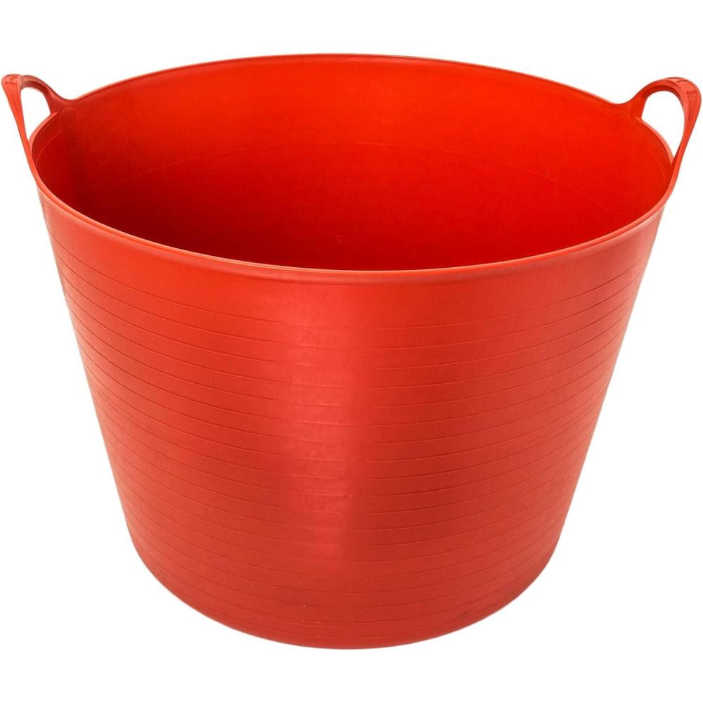 image:imageADGO Bac de rangement lastique flexible pour la maison le jardin les btiments rsistant multiusages panier linge sale panier sans couvercle Seau de rangement poubelle noir 27 lCouleur Rouge