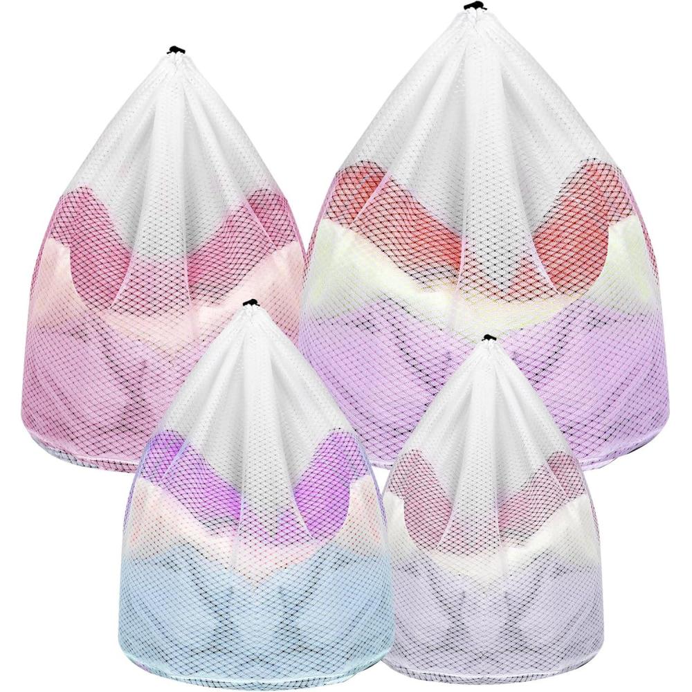 image:imageAiQInu 2 pices Filet a Linge Sac Linge avec Cordon de Serrage Filet Linge Machine a Laver Sac de Lavage Rutilisable en Maille Filet de Lavage Fin pour Machine Laver 40 x 30cm4pcs