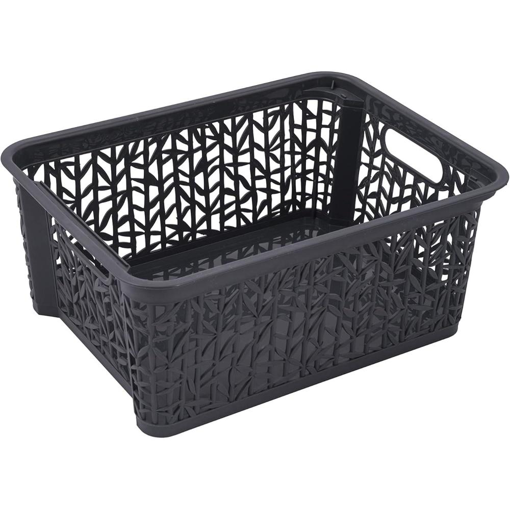 image:imageBranQ Home essential Panier de rangement universel multifonctionnel en plastique sans BPA taille S 25 l 1 pice gris clairAnthracite