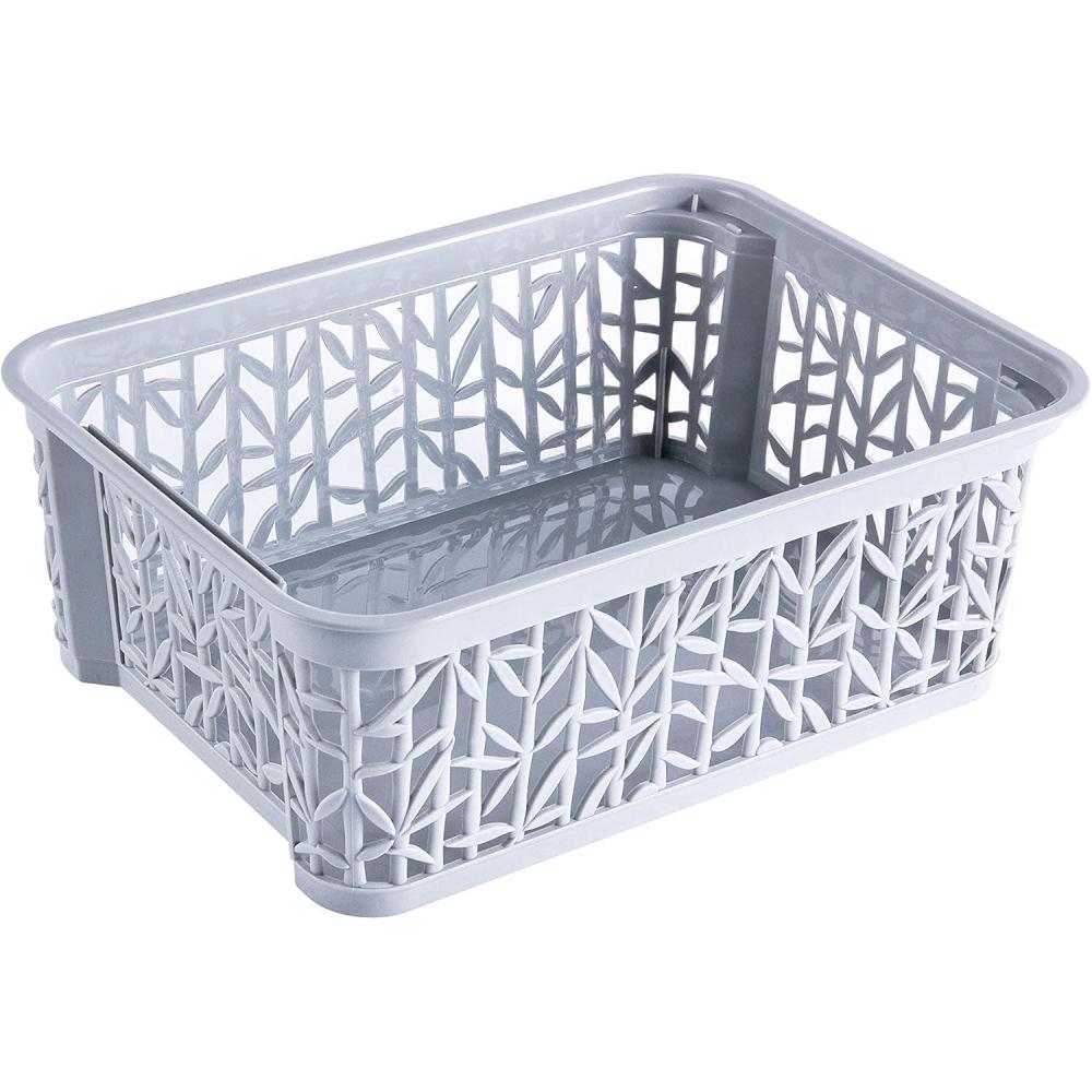 image:imageBranQ Home essential Panier de rangement universel multifonctionnel en plastique sans BPA taille S 25 l 1 pice gris clairGris