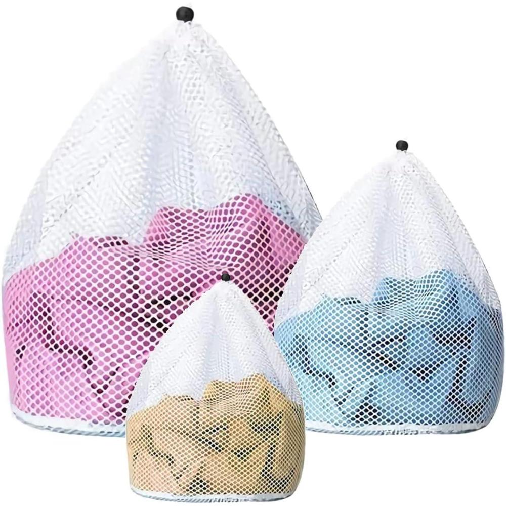 image:imageFilet a Linge Avec Cordon Filet Linge Machine  Laver Rutilisable Maille Grossire Sac Linge Sale pour Manteau Drap de Lit Lingerie Bb Vtements Chaussettes Blanc 80 x 60 cmFilet A Linge 3pcs