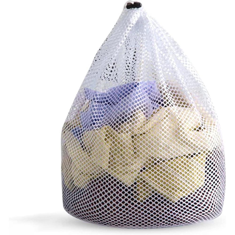 image:imageFilet a Linge Avec Cordon Filet Linge Machine Laver Rutilisable Maille Grossire Sac Linge Sale pour Manteau Drap de Lit Lingerie Bb Vtements Chaussettes Blanc 80 x 60 cmFilet A Linge 1pcs