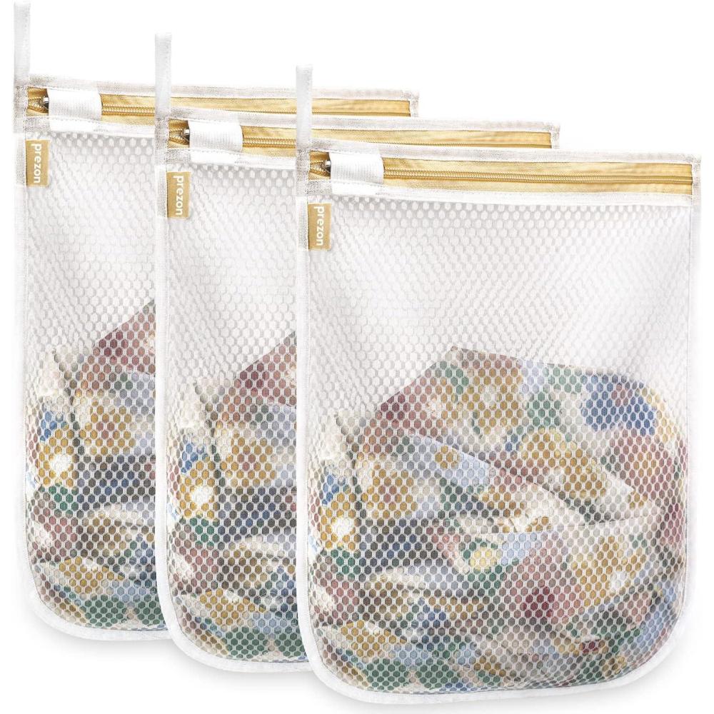 image:imageSacs Linge en Maille Sacs de Lavage pour Machine Laver Filet Linge Rutilisables et Durables pour Chemisier Dlicat Bonneterie Sousvtements Soutiengorge Lingerie3 Set 3m avec Boucle