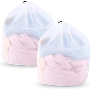 2 Pcs Filet Linge Machine à laver, Sac à Linge avec Cordon de Serrage Sac Linge Sale Réutilisable en Maille Fin pour Machine à Laver Chemisier Sous-vêtements Soutien-gorge Chaussettes (30 x 40cm)(30 x 40cm)