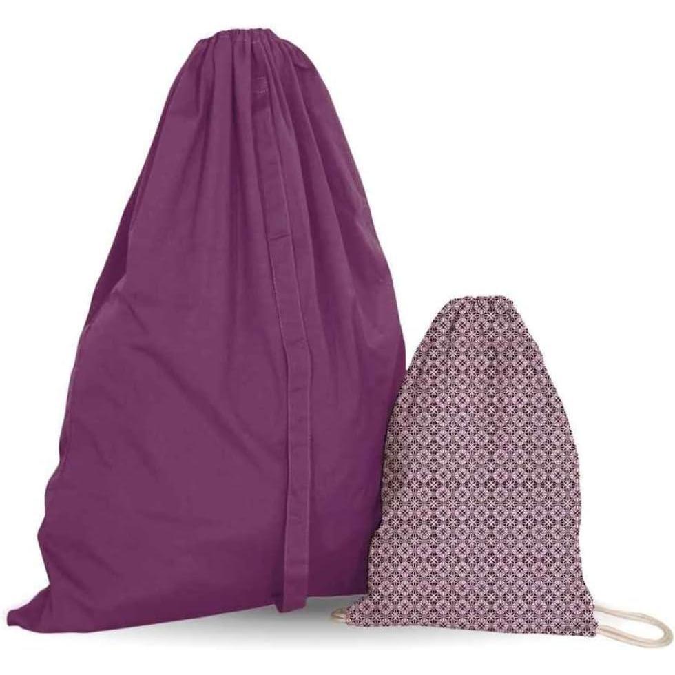 image:imagePARENCE Ensemble de 2 Sacs Linge avec Cordon de Serrage Tissu Opaque pour VtementsViolet