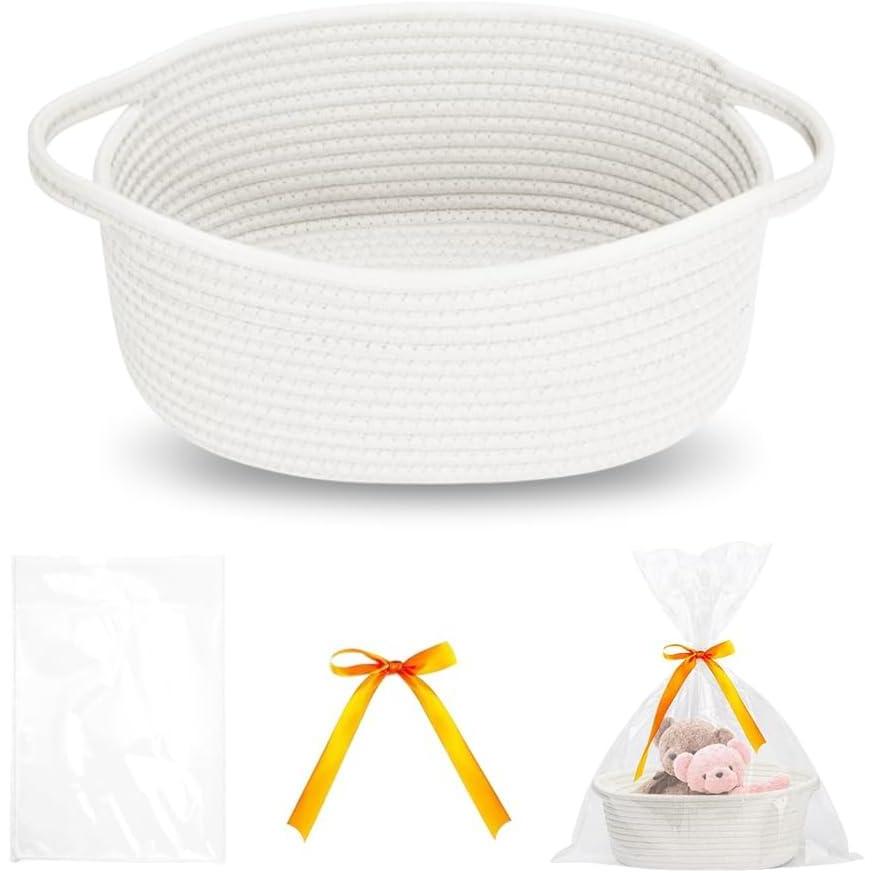 image:imagePanier Rangement en Corde de Coton TressPanier Table a Langer BebePaniers de Dcoration Salle de BainPaniers Prsentation CadeauBoite Organisateur TresseCorbeille Rangement Jouet