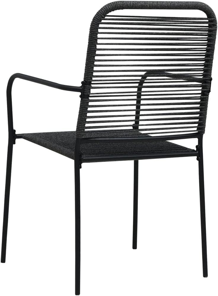 image:imageLot de 2 chaises de jardin en corde de coton et acier rsistantes aux intempries 56 x 535 x 855 cm Avec accoudoirs Peu encombrantes et pliables Pour balcon jardin et camping