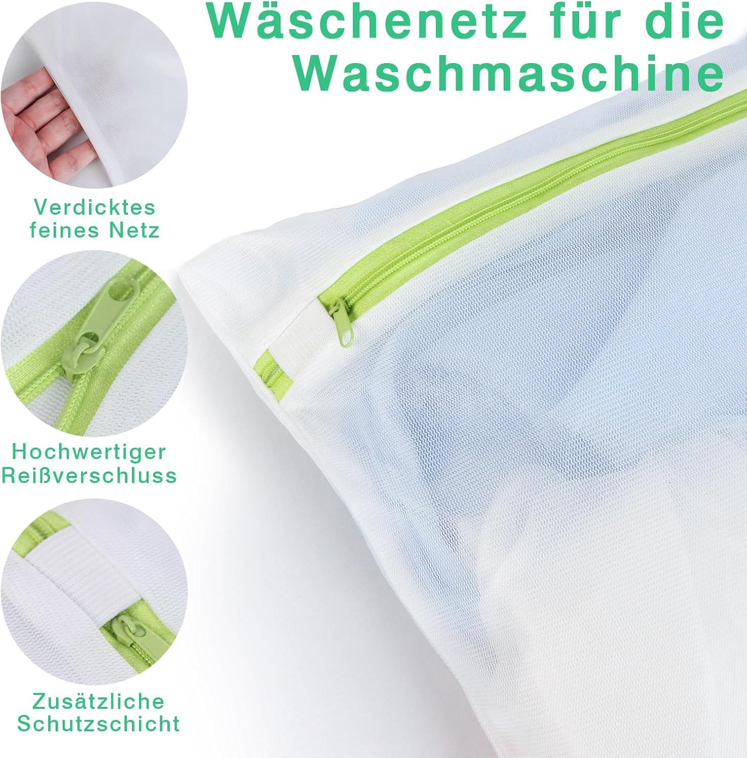 image:imageSac linge pour machine laver 3 pices 23 x 30 cm polyester vert fermeture clair pour vtements intimes et voyage