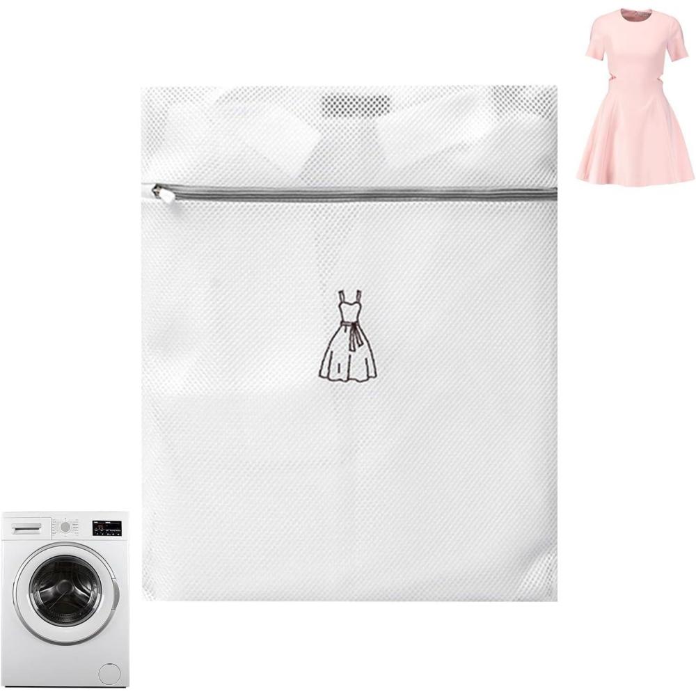 image:imageSac en filet pour le linge lavage en filet avec fermeture clair Sac en filet dlicat pour les voyages chaussures soutiensgorge pantalons manteaux chaussettes baskets sousvtementsTrousse de Toilette pour Jupe Blanche