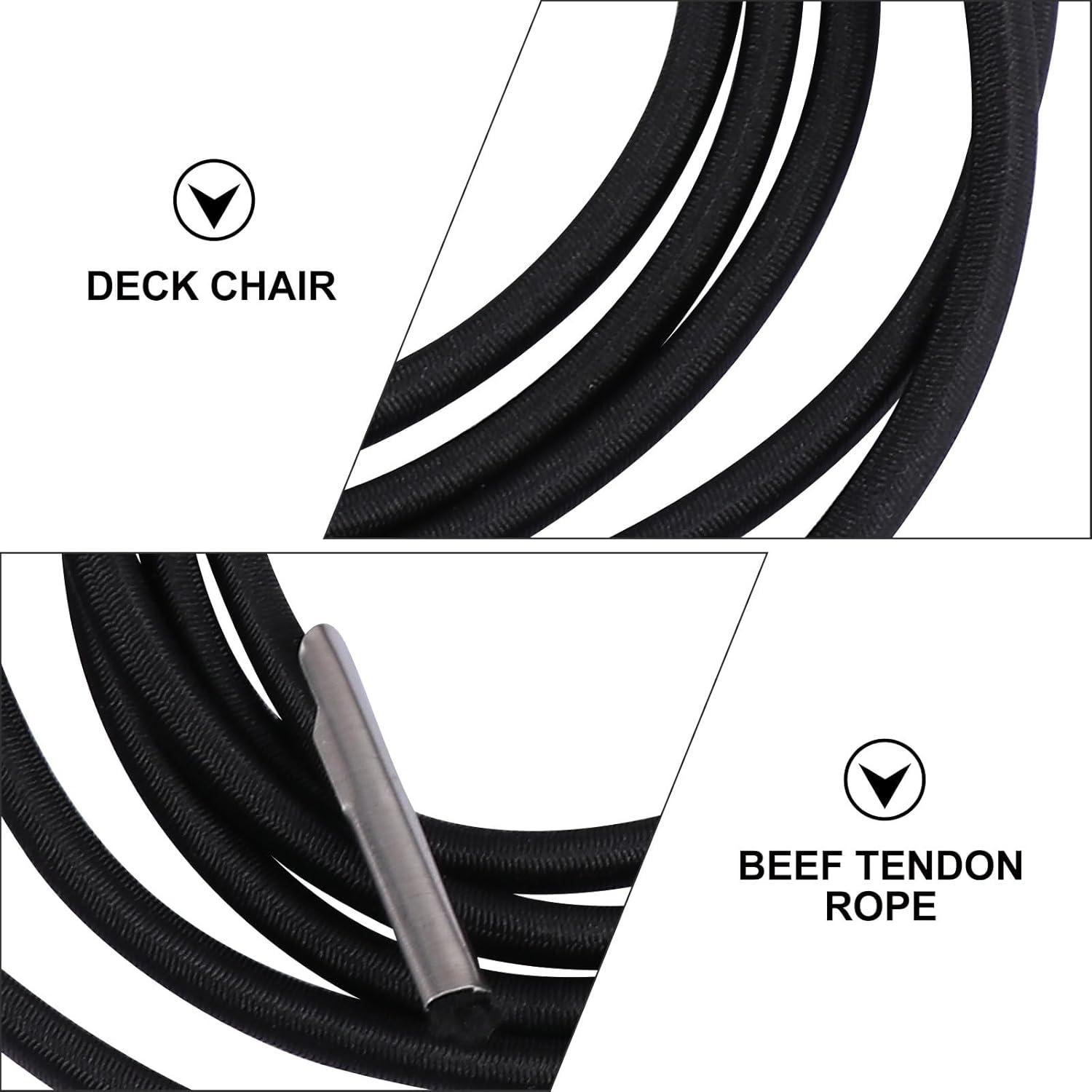 image:imageBaluue Lot de 4 Cordons de Remplacement lastiques pour Fauteuil Inclinable Cordes de Fixation Robustes 225 M et 15 M Accessoires Pratiques pour Chaise Longue Pliable Usage Camping