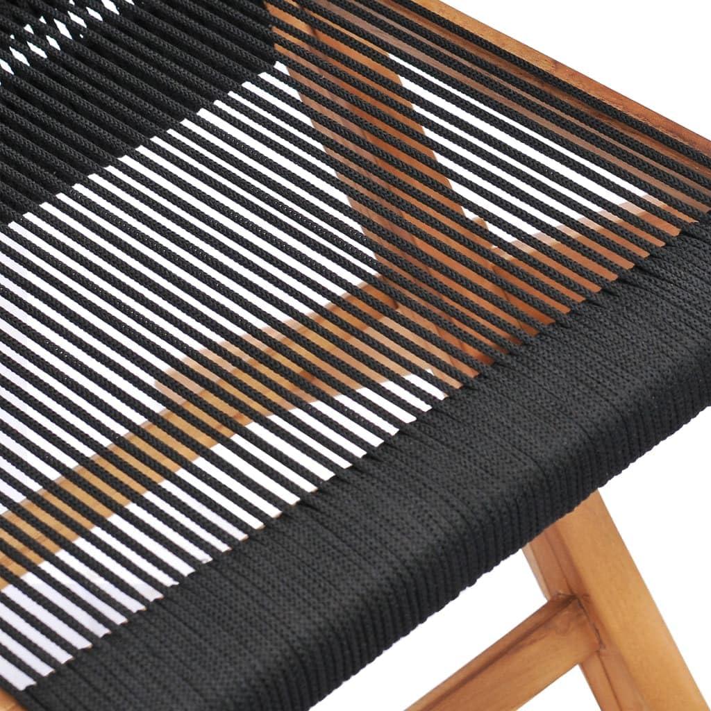 image:imageChaise dextrieur Chaises Pliables de Jardin Lot de 2 Bois Teck Solide et Corde pour Jardin Plage Balcon Terrasse Camping