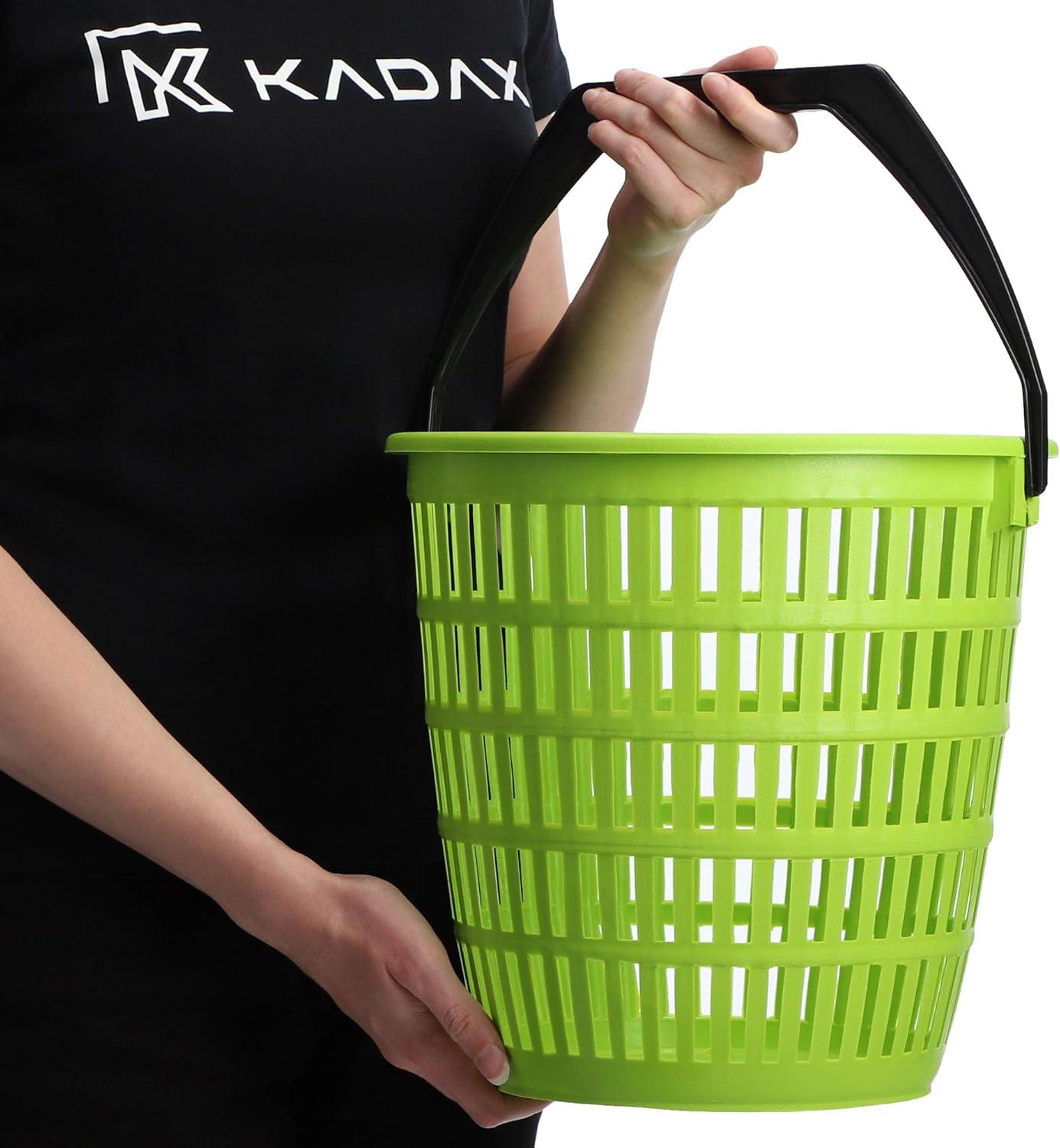 image:imageKADAX Rcipient rond avec anse Panier linge robuste 12 l En plastique Avec motif perfor 12 l Vert12 L Vert