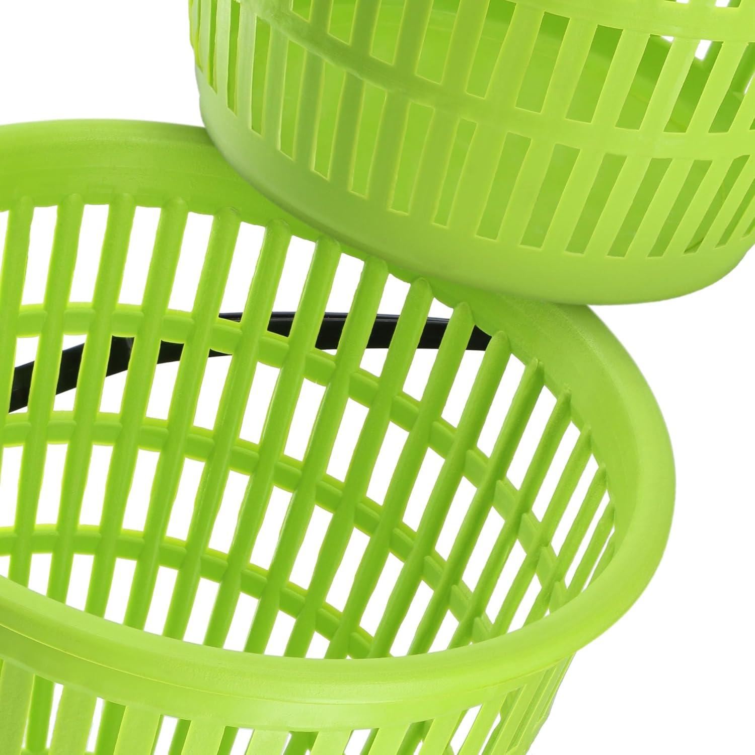 image:imageKADAX Rcipient rond avec anse Panier linge robuste 12 l En plastique Avec motif perfor 12 l Vert12 L Vert