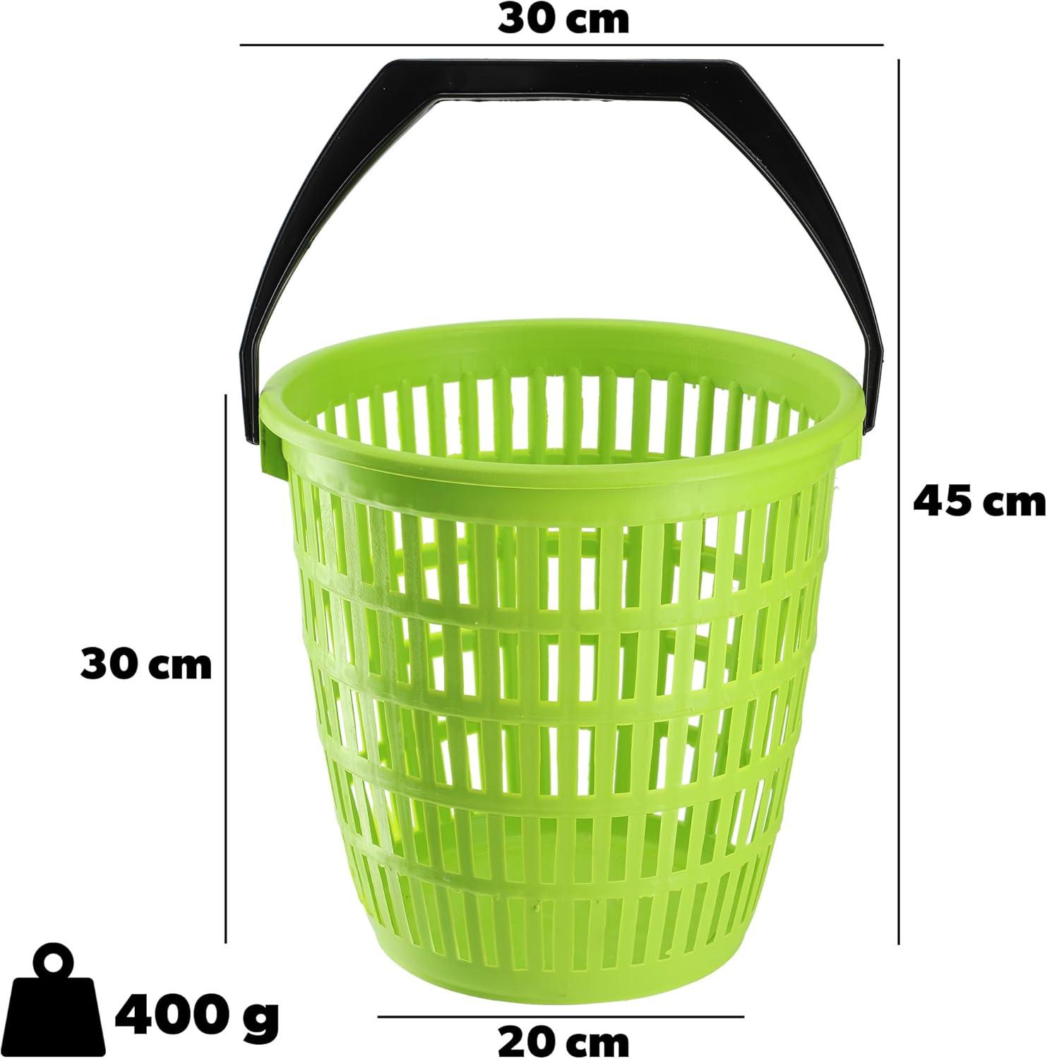 image:imageKADAX Rcipient rond avec anse Panier linge robuste 12 l En plastique Avec motif perfor 12 l Vert12 L Vert