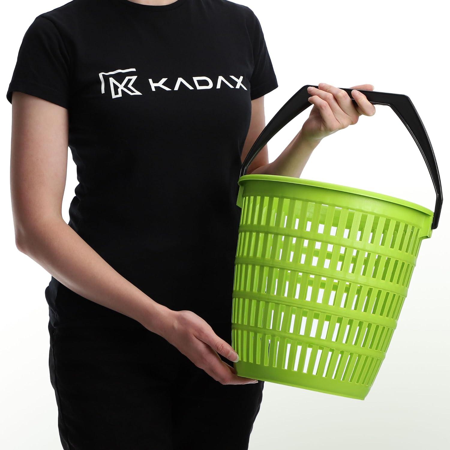 image:imageKADAX Rcipient rond avec anse Panier linge robuste 12 l En plastique Avec motif perfor 12 l Vert12 L Vert