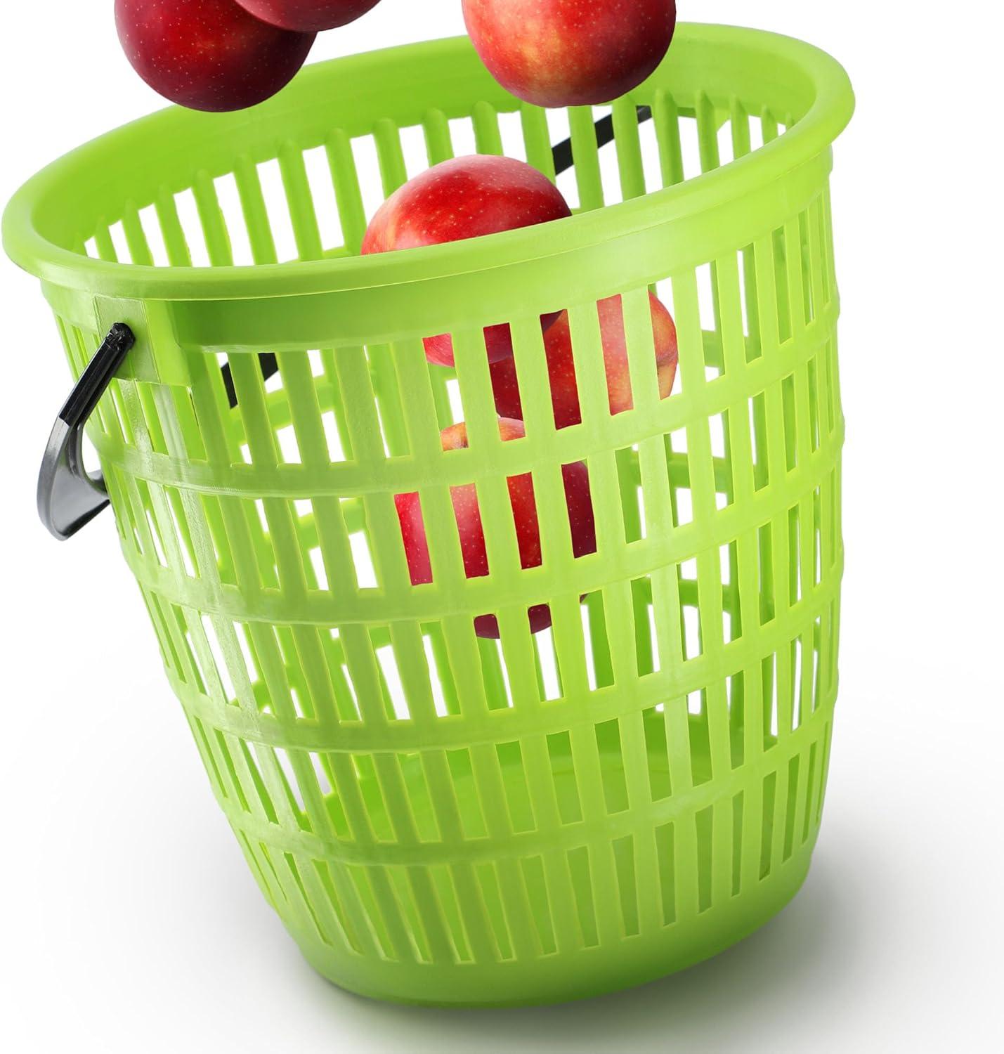 image:imageKADAX Rcipient rond avec anse Panier linge robuste 12 l En plastique Avec motif perfor 12 l Vert12 L Vert