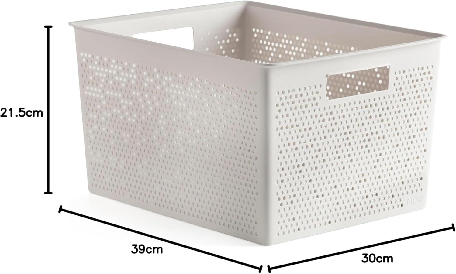 image:imageTATAY Bohol Bote de rangement rectangulaire en polypropylne sans BPA 100 plastique recycl Blanc Dimensions 30 x 39 x 215 cm