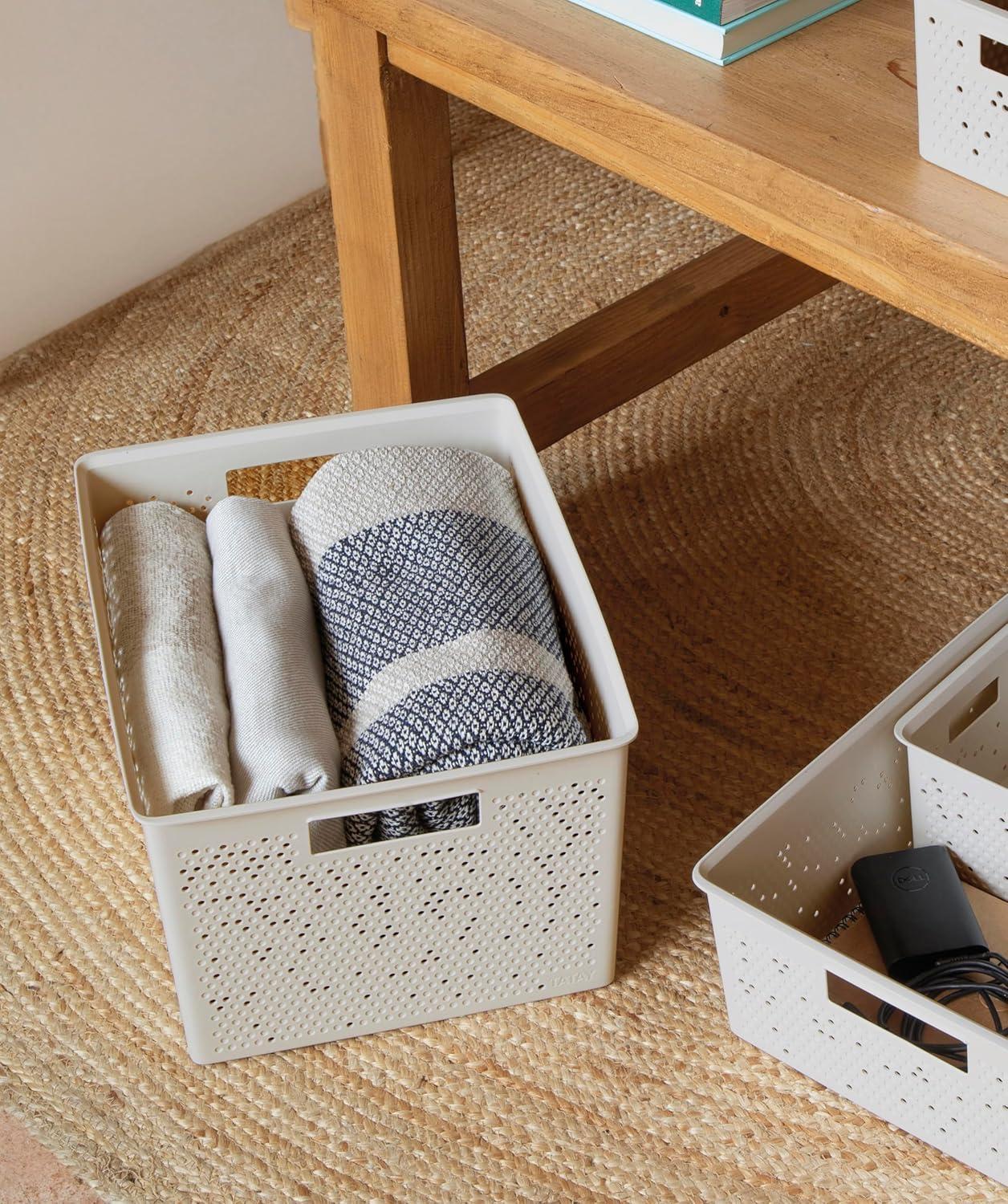 image:imageTATAY Bohol Bote de rangement rectangulaire en polypropylne sans BPA 100 plastique recycl Blanc Dimensions 30 x 39 x 215 cm