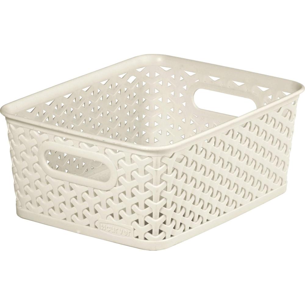 image:imageCURVER Panier de Rangement My Style 4L Aspect Rotin Textur Pour Chambre Salon Salle de Bain Buanderie 255x196x102 cm Ivoire 70 recyclIvoire