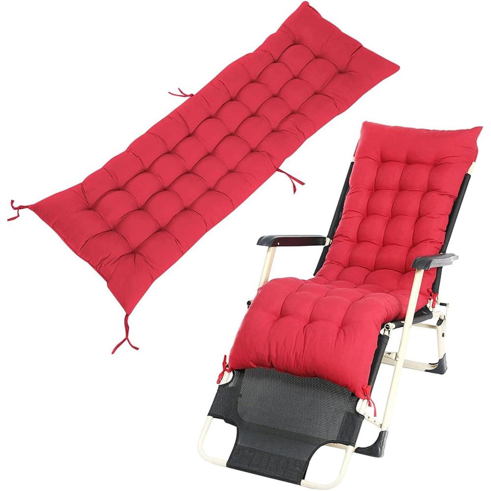 image:imageCoussin inclinable dextrieur 160 x 50 cm avec corde nouer Coussin rouge pour chaise longue dextrieur Coussin pliable pour chaise longue