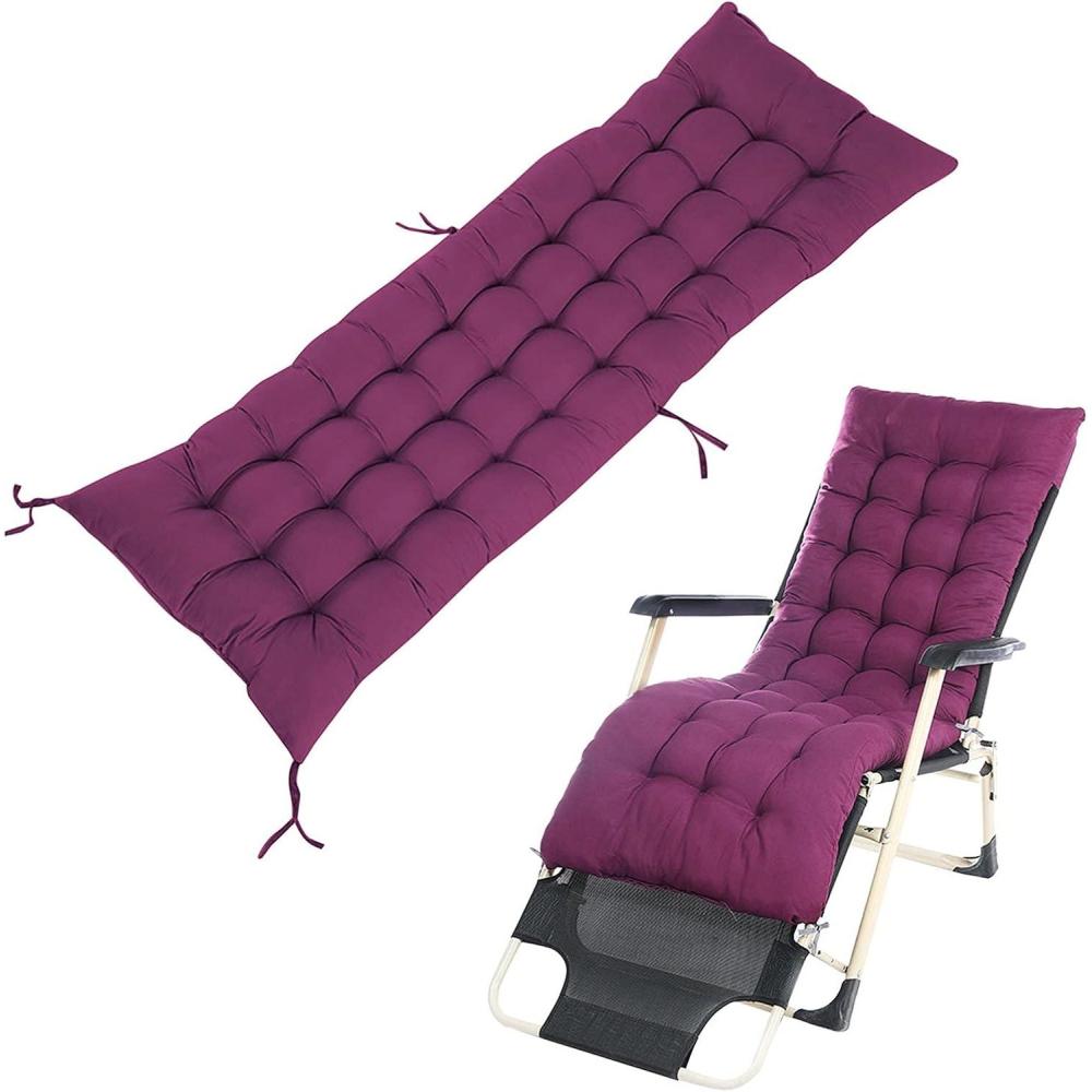 image:imageCoussin inclinable dextrieur 160 x 50 cm avec corde de serrage Coussin de chaise longue pliable Bleu clair