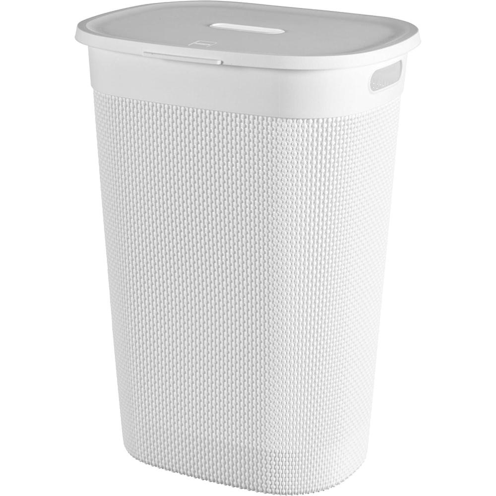 image:imageKeter Curver Panier linge de salle de bain blanc capacit de 55 litres 70 recycl 45 x 35 x 61 H