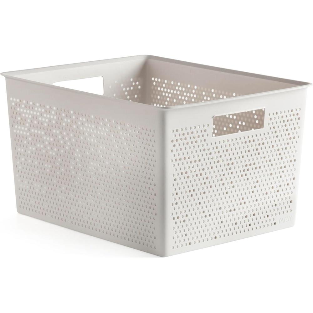 image:imageTATAY Bohol Bote de rangement rectangulaire en polypropylne sans BPA 100 plastique recycl Blanc Dimensions 30 x 39 x 215 cm