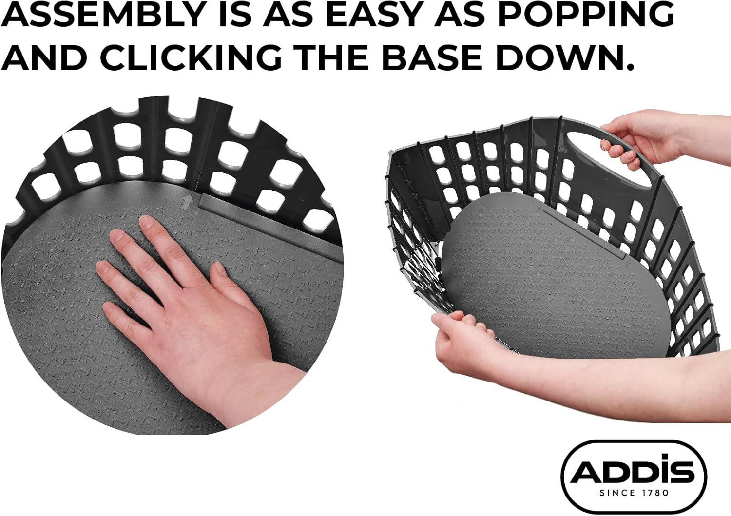 image:imageAddis Flat Easy Panier linge flexible pour linge Vert ortie 38 l