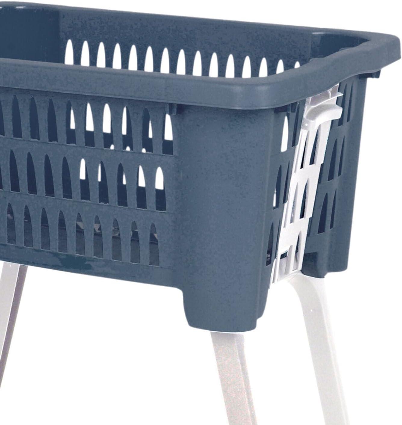 image:imagePanier linge Portable Pieds pliables Bleu 60 x 40 x 2858 cm l x L x H