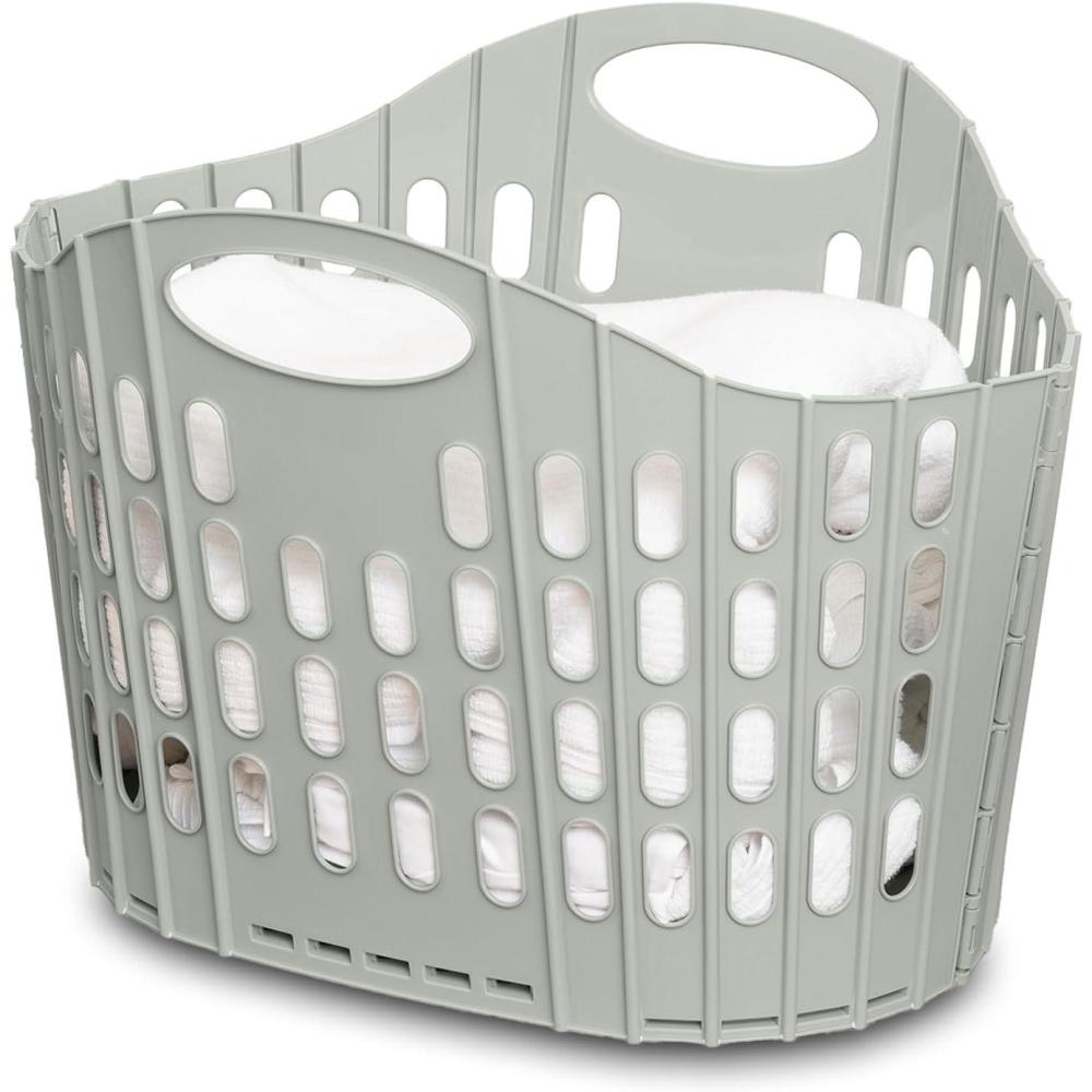 image:imageAddis Flat Easy Panier linge flexible pour linge Vert ortie 38 l