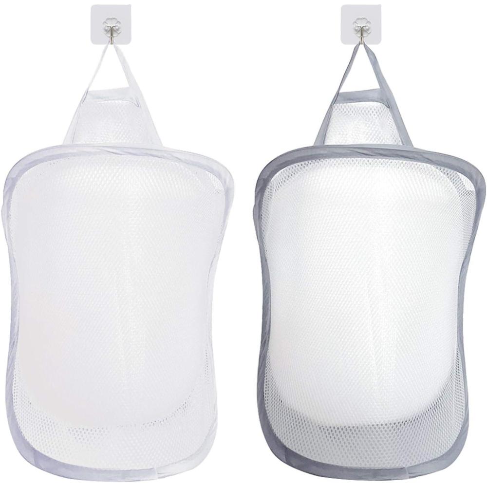 image:imagePanier Linge Pop Up Panier De Rangement De Linge Sac De Lavage Pliable Sac De Rangement Jouet Suspendu Avec Poigne GrisBlanc et Gris