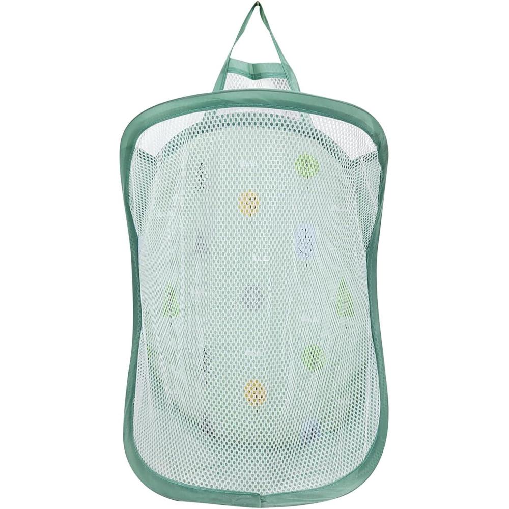 image:imagePanier Linge Pop Up Panier De Rangement De Linge Sac De Lavage Pliable Sac De Rangement Jouet Suspendu Avec Poigne GrisVert