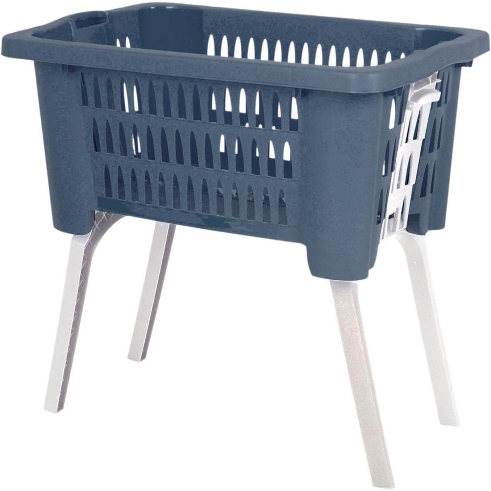 image:imagePanier linge Portable Pieds pliables Bleu 60 x 40 x 2858 cm l x L x H