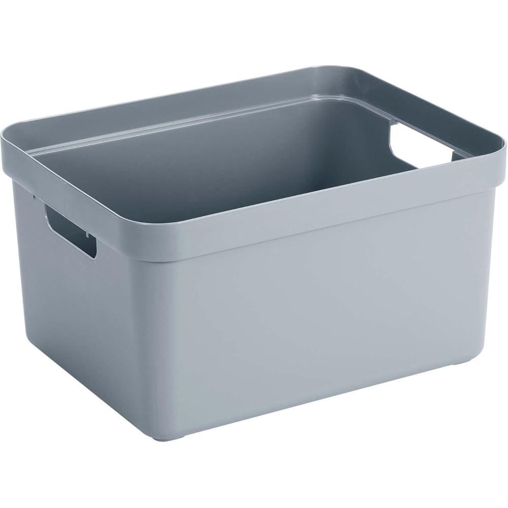 image:imageSunware Sigma Home Boite de Rangement 24L 445x345x183cm Plastique Panier rangement bleuBleuGris